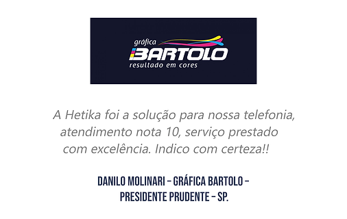 A Gráfica Bartolo de Presidente Prudente é uma cliente e parceira satisfeita da HETIKA APOIO EMPRESARIAL.